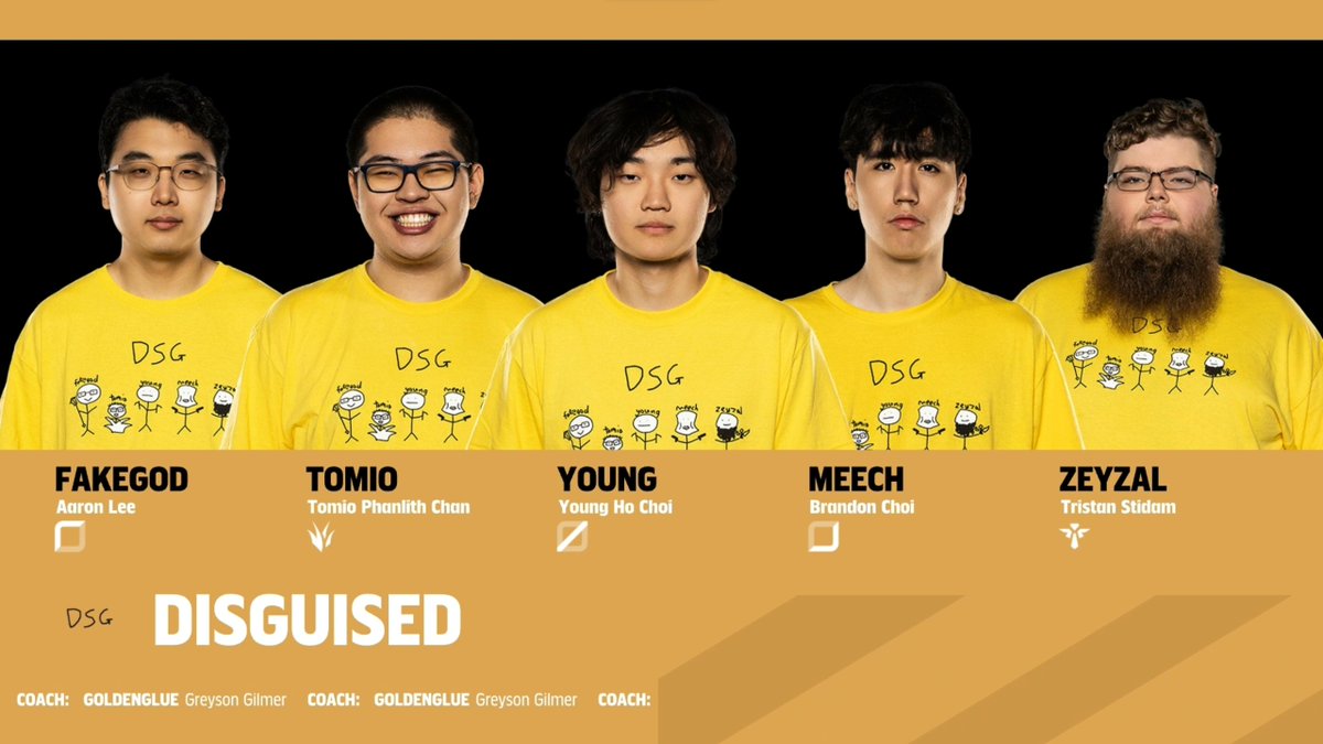 Disguised NACL Team in LCS 2024. 
Zeyzal , FakeGod, Tomio (Sub) on Shopify Rebellion 
Meech is on 100Thieves 
Young was potentially in GoldenGuardians but they are out. so... 
Goldenglue [Head Coach] of 100Thieves

Well, Good Luck to all of their journey! 
1st NACL DSG Team! o7