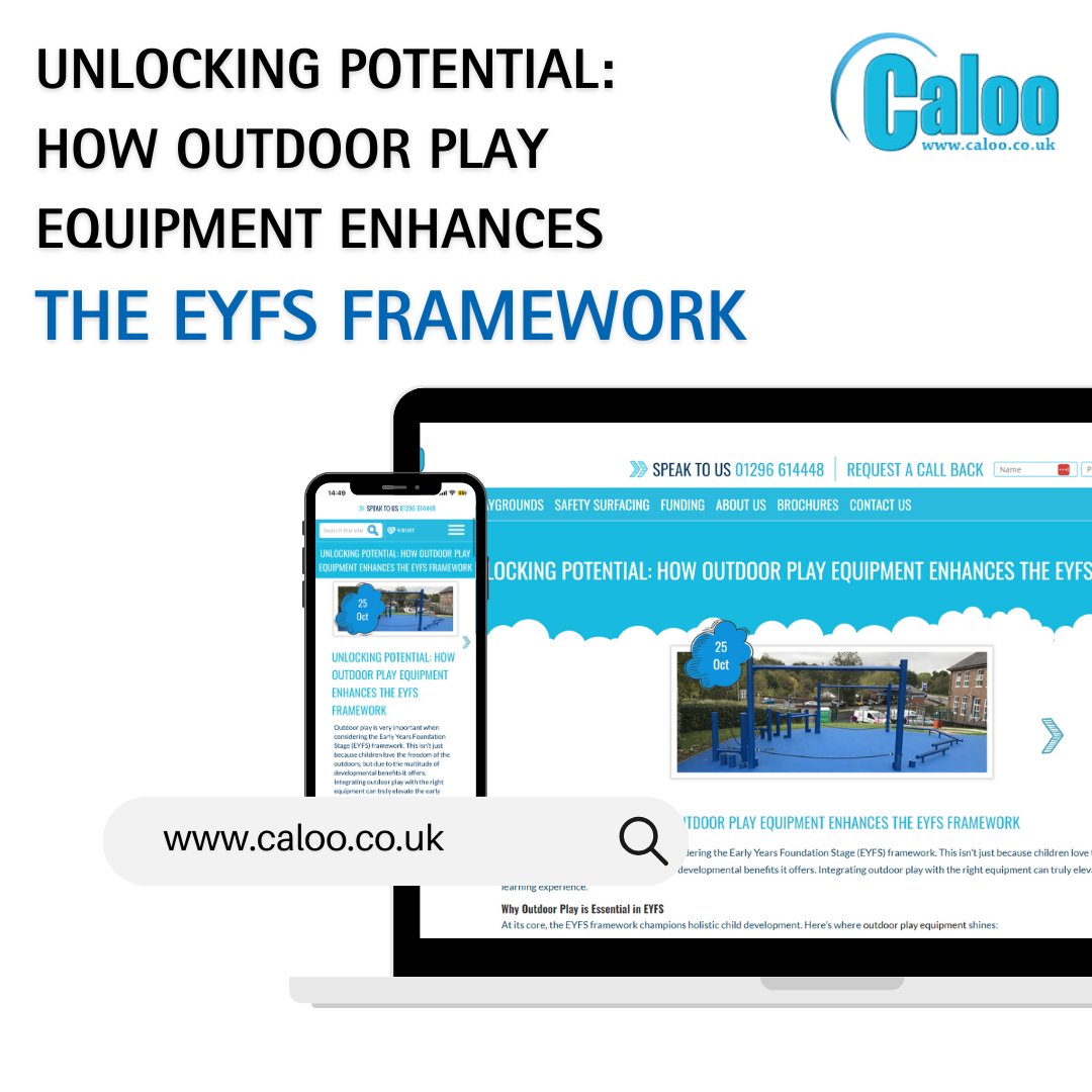 calooUK's tweet image. Outdoor play is crucial in the Early Years Foundation Stage (EYFS) framework due to its developmental benefits and the use of appropriate equipment. 

Read the full blog on our website: 
ow.ly/grKj50QbXBr 

#EYFSFramework #OutdoorPlay