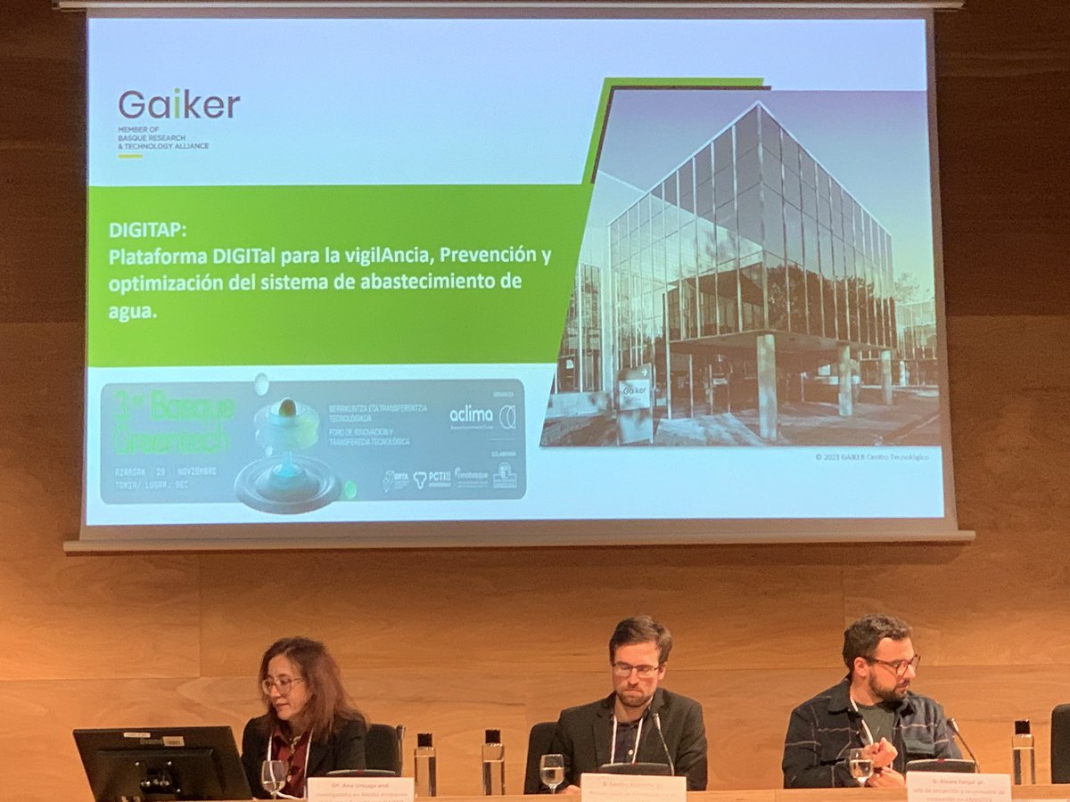 MBegoaVallejo's tweet photo. #BasqueGreentech presentación del proyecto DIGITAP en el que participa @AclimaEuskadi @CIMASINNOVACION @agrupalab Aquadat @GAIKER_BRTA https://t.co/demEEzFVHU