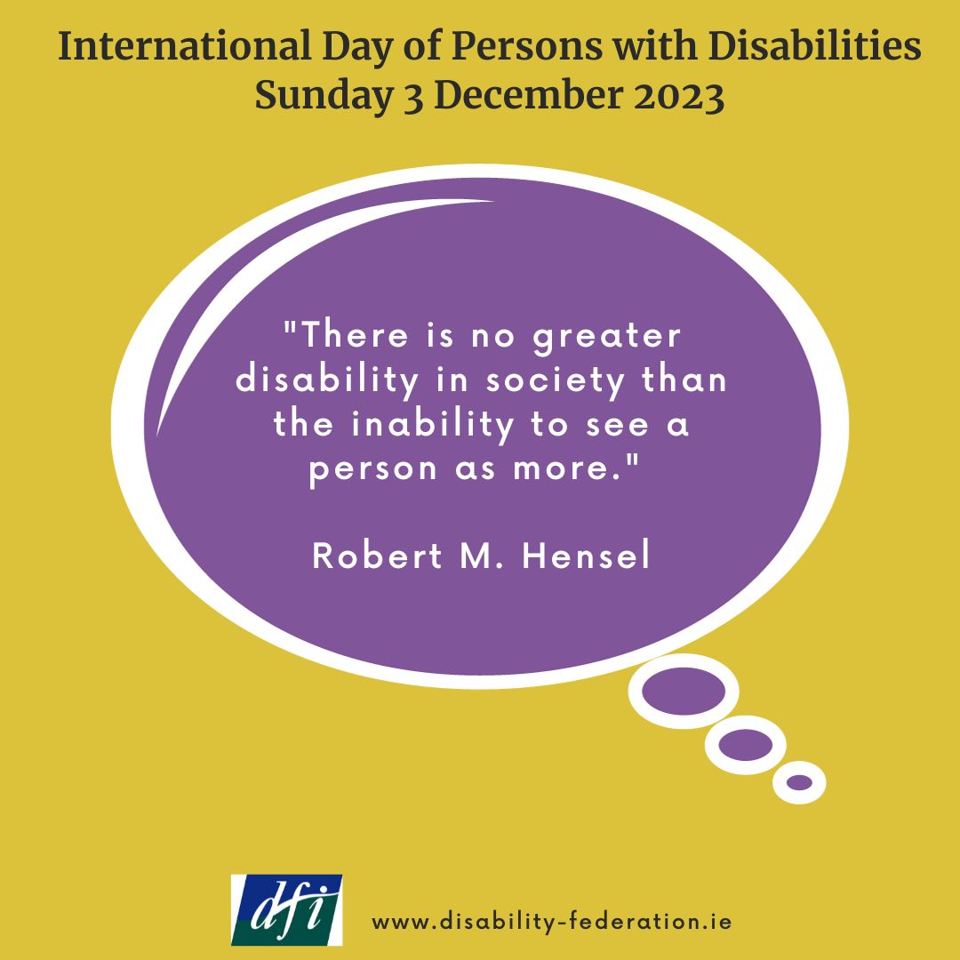 As we head towards International Day of Persons with Disabilities on Sunday  3 December, we are sharing some quotes about disability. This one is from  Robert Hensel: \, image size:1080x1080
