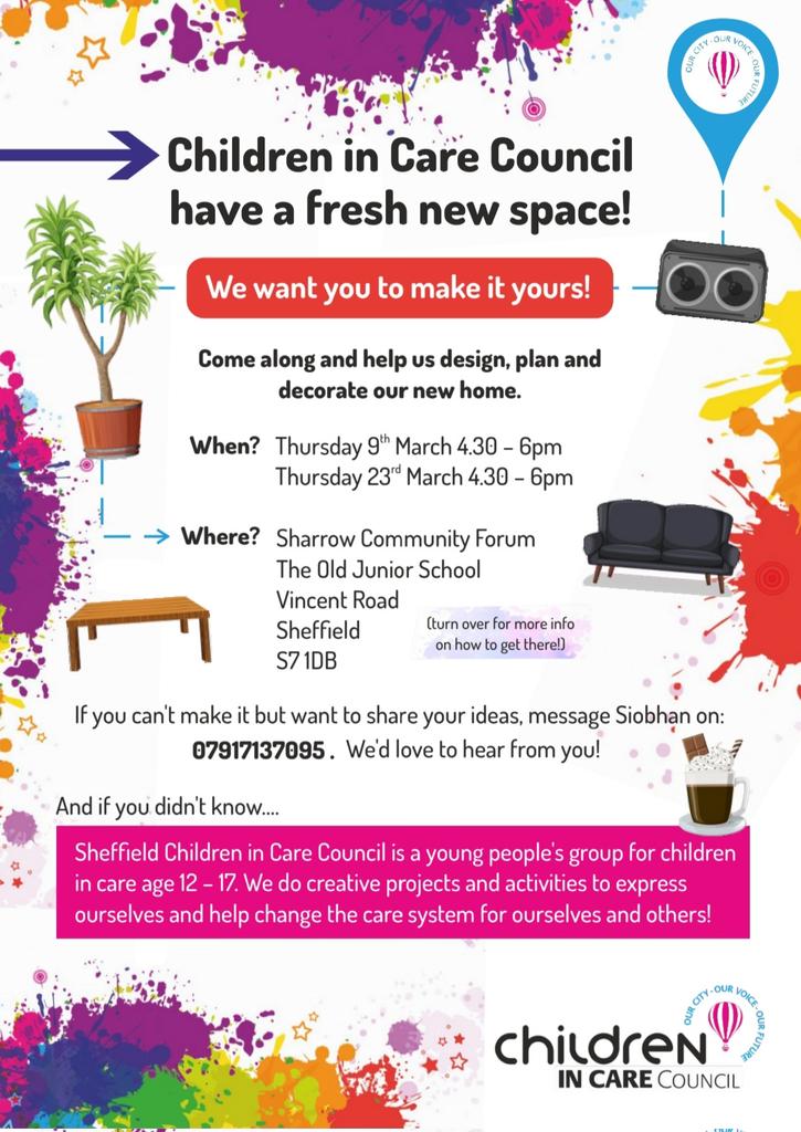 Please share with young people that could be interested for tomorrow exciting! #CEYP #voice <a href="/Sheffield_SCLU/">Sheffield Care Leavers Union</a>