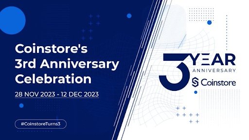 Marzia0175's tweet photo. Save the Date! Coinstore's 3rd Anniversary Extravaganza Begins November 28th! Bash on December Our Cryptocurrency Adventure
Join in on the Festivities!
Save the Date: https://t.co/j1xCtHRANT: https://t.co/D40p8qpc45
#DCM #Launchpa #Coinstore #Startup #IEO
#CoinstoreTurns3 https://t.co/xqSjTdGKpO