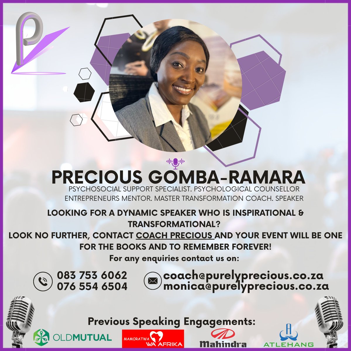CoachPrecious1's tweet photo. It is that time of the year, are you looking for thee best Motivational speaker to end your year with a bang or even share wisdom at ANY event? Well look no further! 

#Loadshedding #Vaal #Centurion #Waterfall #Midrand #Tzaneen #Zulu #Maxhosa #OutlawsShowmax https://t.co/TcDX3227H6