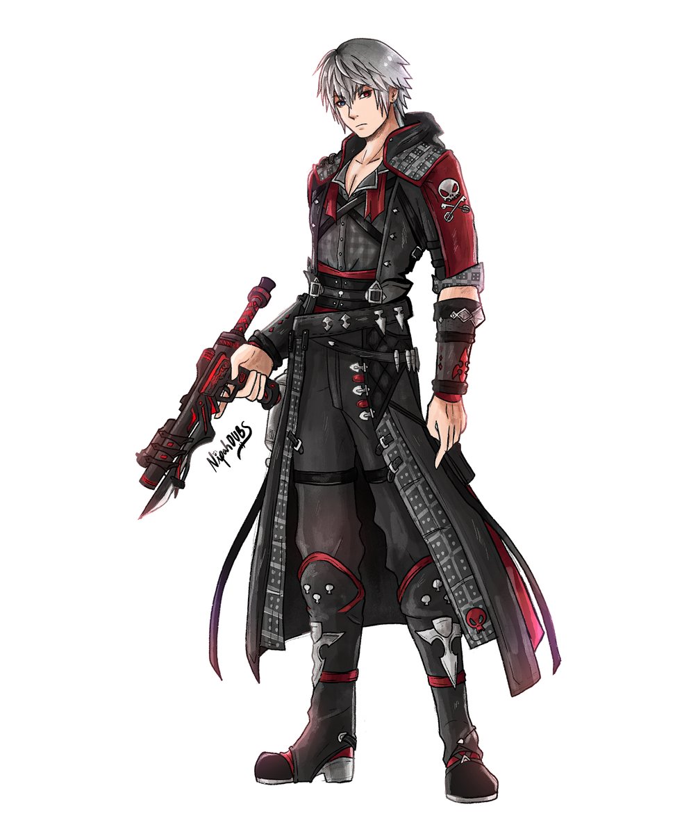 NipahDUBS's tweet photo. Day 21 of drawing Kingdom Hearts characters with FFXIV jobs!

The last battle class and one of the last characters you see in the story so far. He is one of the few who use a gun and overall I thought the design/class fit him well.

Yozora as a Machinist. https://t.co/cbDKlwAvJX