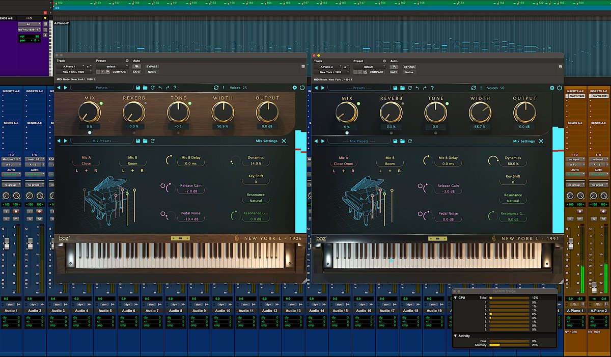 eiichitanaka68's tweet image. KontaktとKeyscapeが幅をきかせてる昨今だけど、Boz Digital LabのNew York L 1926 / New York L 1991 Bundleを試しに導入 ($29)　悪くないね。負荷もさほど大きくないし.. 
#bozdigital #steinway #modelL #piano #daw #instruments #plugins 
 
bozdigitallabs.com/newyorklbundle…
