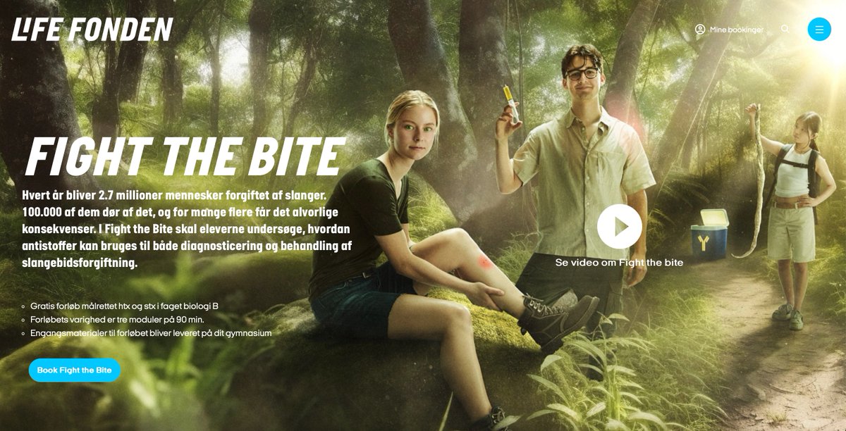 Andreas Laustsen (@andreaslaustsen) on Twitter photo I am very excited to announce the launch of the wonderful educational project "Fight the bite" on #snakebite, #venom, and #diagnostics! life.dk/undervisningsf…
The project was developed in collaboration between <a href="/LIFEFonden/">LIFE Fonden</a>, <a href="/VenomAid_dx/">VenomAid</a>, and <a href="/CAT4Science/">Center for Antibody Technologies</a>... I am very excited to announce the launch of the wonderful educational project "Fight the bite" on #snakebite, #venom, and #diagnostics! life.dk/undervisningsf…
The project was developed in collaboration between <a href="/LIFEFonden/">LIFE Fonden</a>, <a href="/VenomAid_dx/">VenomAid</a>, and <a href="/CAT4Science/">Center for Antibody Technologies</a>...