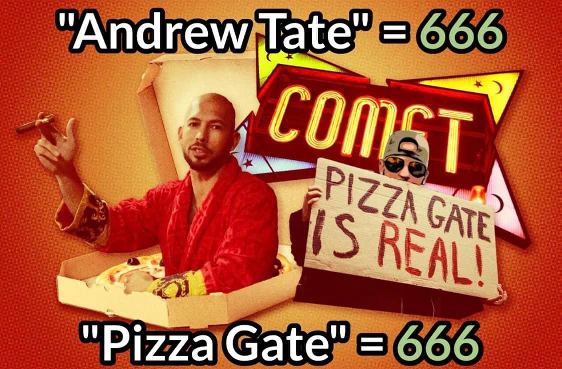 KiNG_NiCO_18's tweet photo. Pizza Gate &amp; Andrew Tate 
My gematria decodes are never wrong! 
#EliteGenderInvert #Baphomet #Freemason #Sodomite #Shill #Controlled #SexSlave https://t.co/Pet4uCibEe