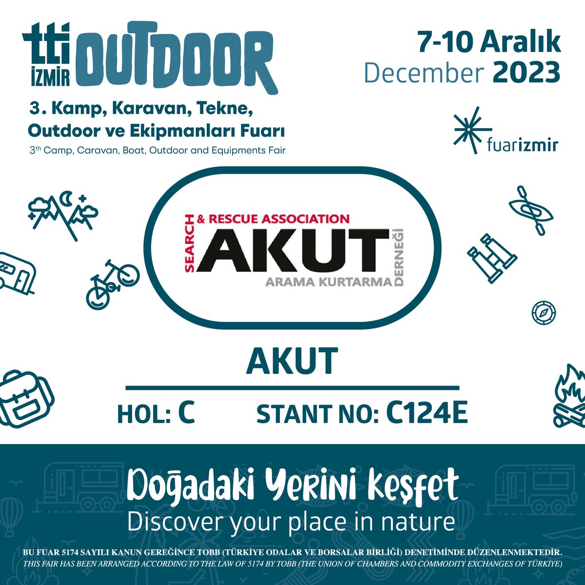 AKUT 7-10 Aralık 2023 tarihlerinde TTI Outdoor Fuarı'nda.