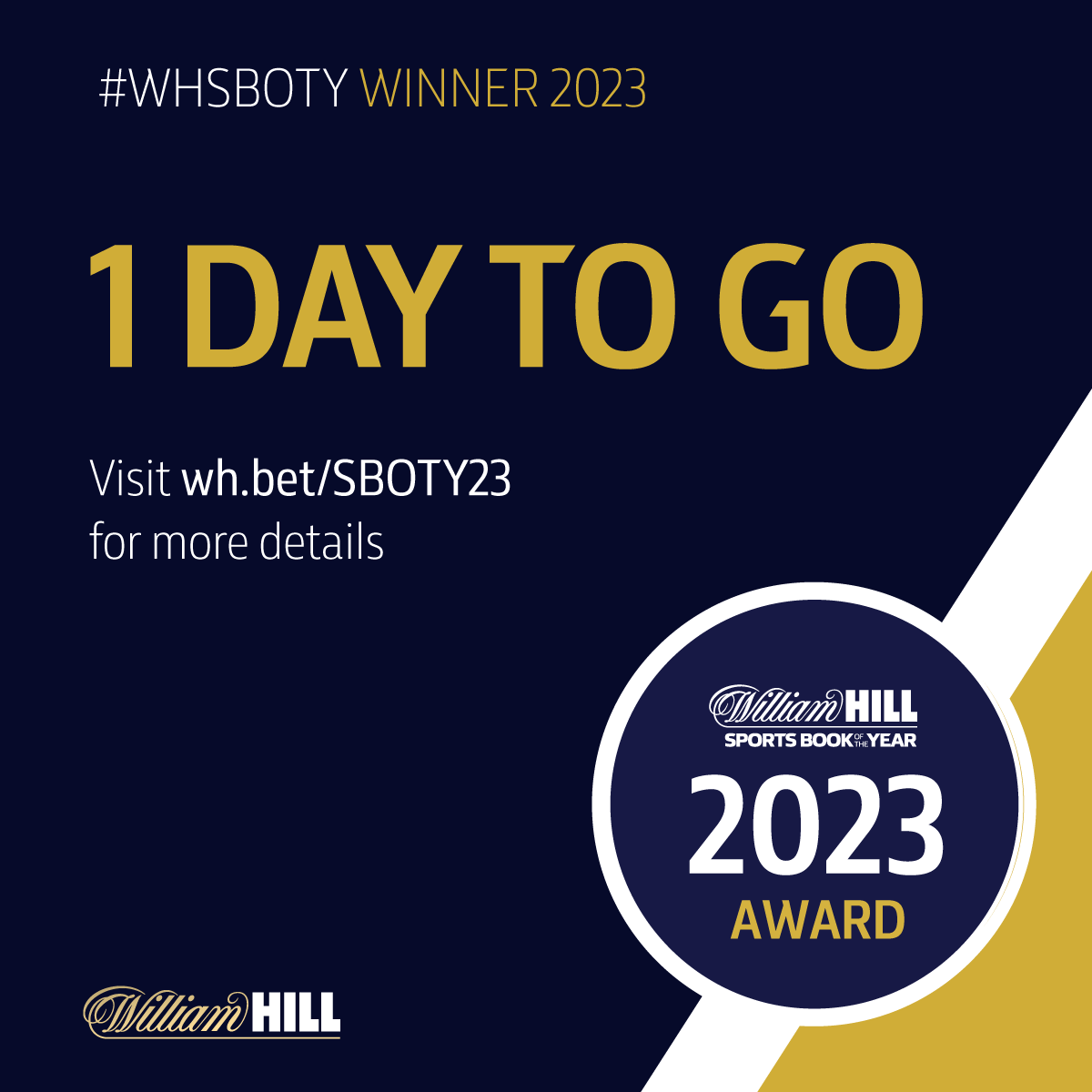 🚨 T minus 24 hours!
Join us here tomorrow when we announce the 2023 William Hill Sports Book of the Year Award winner.
