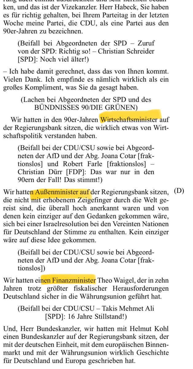 Wisst ihr was es in den 90ern nicht gab?

Wirtschaftsminister, Außenminister oder Finanzminister von der CDU. Nicht einen.

#Merz #Regierungserklaerung