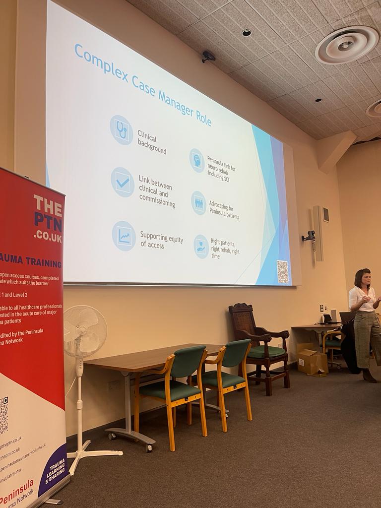 peninsulatrauma's tweet photo. Great talk from @AshleeMoorey87 this morning discussing #spinalcordinjury and NHSE commissioning and some great helpful hints @NHSEngland @NHSSW @MTCPlymouth #takehometips π©»ππ https://t.co/xb4k0R5VX8