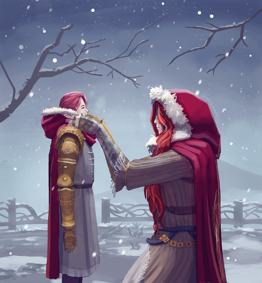 OmniLeaden's tweet photo. Stay warm!

#ELDENRING #EldenRingFanart #Malenia #Millicent #エルデンリング #マレニア #ミリセント https://t.co/57UJGwcoad