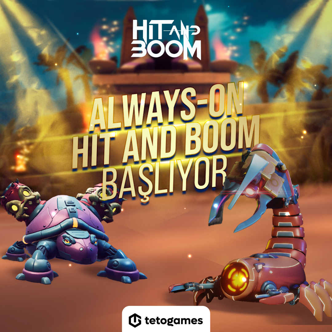 🌐🏆 Always-On @HitandBoom Turnuvası Başlıyor! TETO Games’in düzenlediği bu heyecan dolu online turnuvada, Hit and Boom’un adrenalin yüklü dünyasına dalın! 29 Kasım - 24 Aralık tarihleri arasında her hafta yeni bir mücadele, büyük ödüller ve unutulmaz anlar sizi bekliyor. Oyun