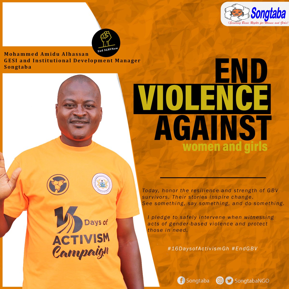 SongtabaNGO's tweet photo. Today, honor the resilience and strength of GBV survivors. Their stories inspire change.
#SeeSomething, #saysomething, and #dosomething. #16daysofactivismgh #EndGBV
@USEmbassyGhana @LamnatuAdam
@MoGCSP_Ghana
@NETRIGHT https://t.co/npMaRPoTkS
