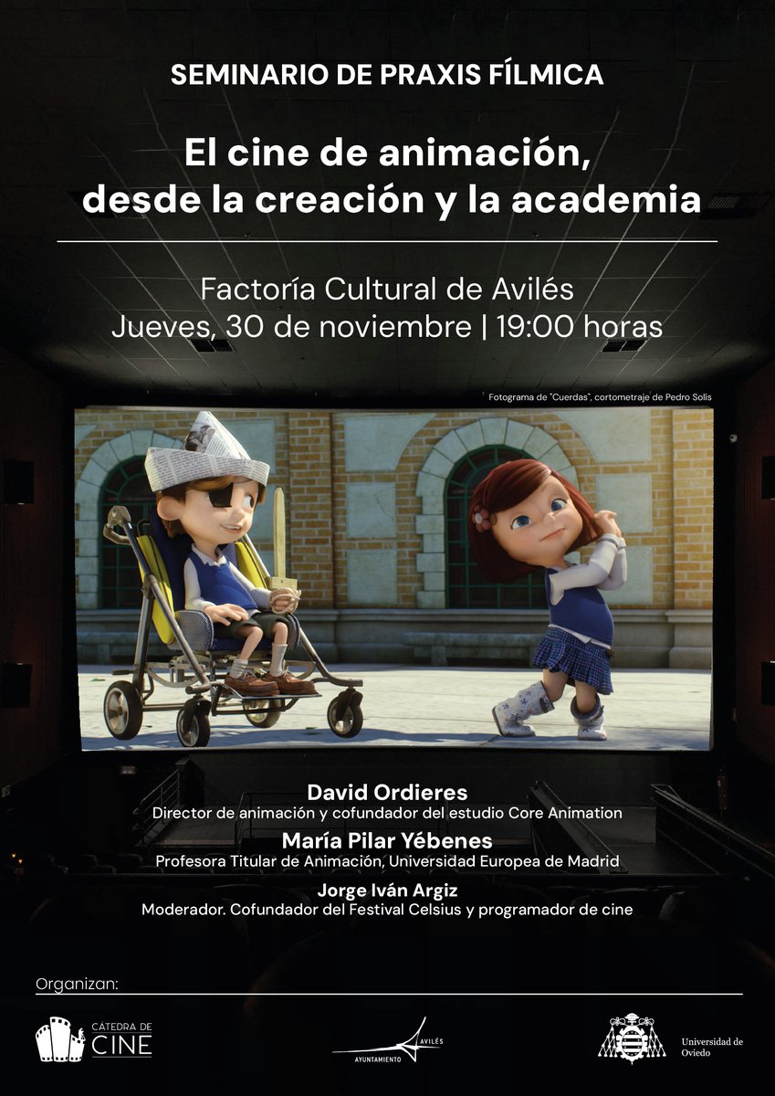 Nueva edición del Seminario de praxis fílmica!!  El próximo jueves a las 19:00 h con Pilar Yébenes y David Ordieres conducido Jorge Iván Argiz (entrada libre) 🎞 No te lo pierdas!