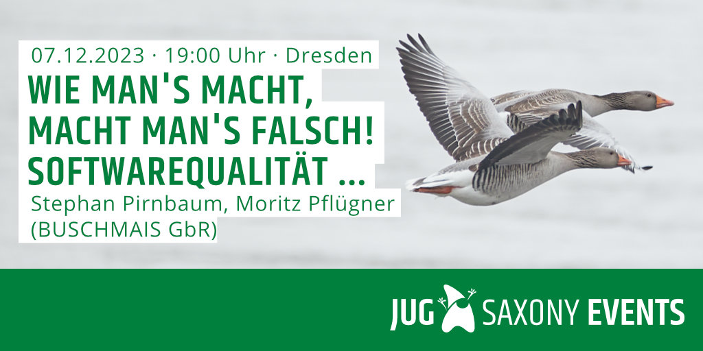 jugsaxony's tweet image. #Weihnachtstreffen am 7.12.2023 in der  @SLUBdresden🎄mit @spirnbaum und Moritz Pflügner von @buschmais über #SoftwareQualität. Für #Weihnachtsmützen gibt´s ne Überraschung. Preissponsor: @mitpVerlag. Anmeldung: jugsaxony.org/timeline/2023/… #Meetup #Dresden #SoftwareMetriken