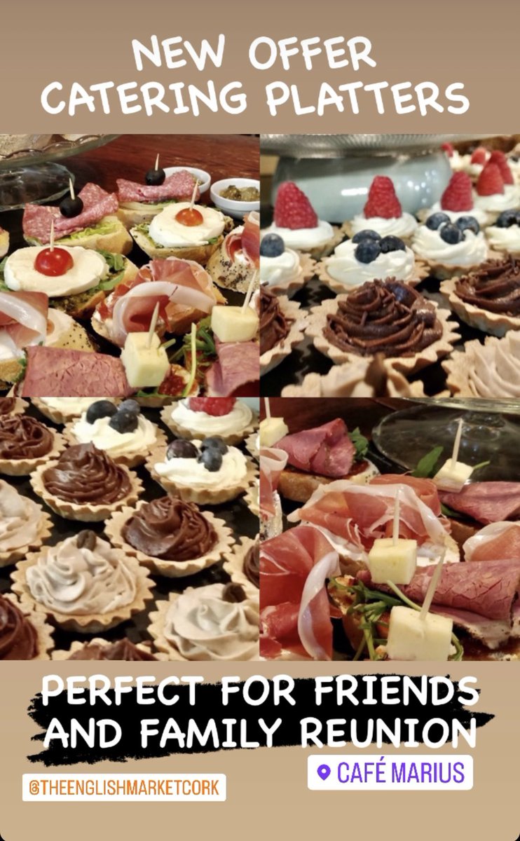 NEW OFFER - CATERING PLATTERS
Good morning!
We are happy to offer a catering offer for the holidays season with plenty of savory and sweets to choose.
Ideal for your parties and 100% pure cork offer from the market.
Contact us for details and to make your orders.
#cork #corkcity