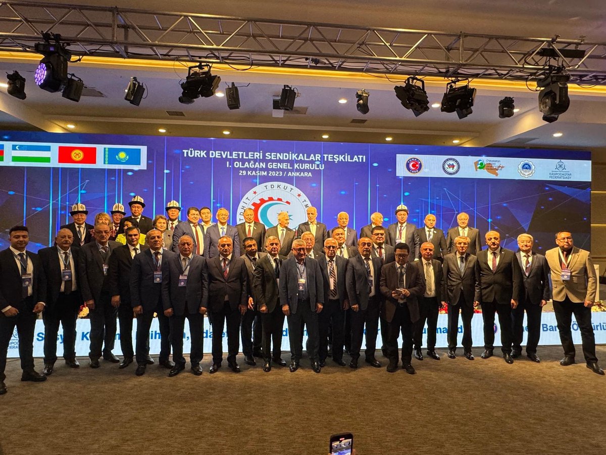 MESUTER74794890's tweet photo. Ankara'da gerçekleşen Türk Devletleri Sendikalar Teşkilatı Birliği 1. Olağan Genel Kuruluna katıldık. https://t.co/A1HFH15d5i