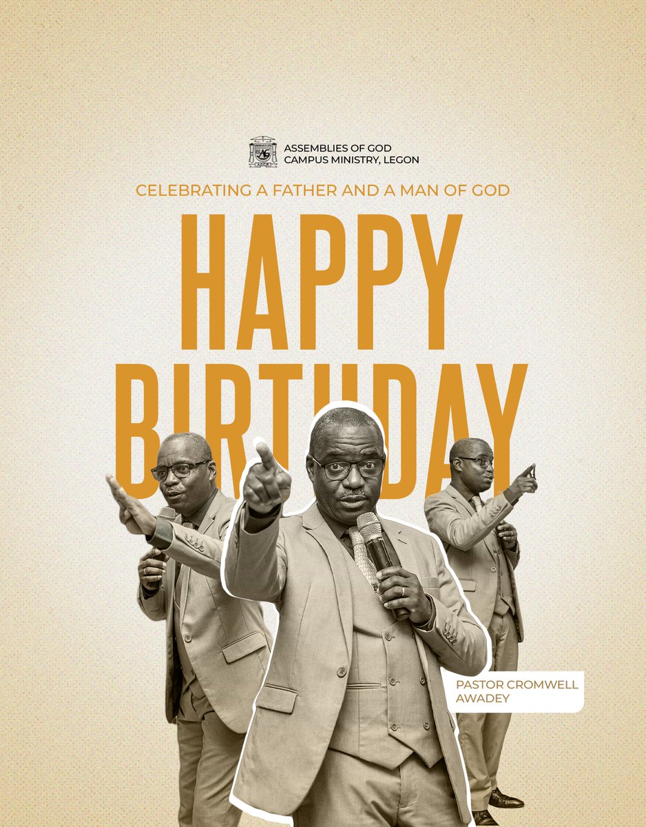 agcm_uglegon's tweet photo. AGCM-Legon honors a father who is greater than all others on this day❤
Not only is a father celebrated, but also a brother, friend, counselor, teacher, priest, and king! ♨

Happy Birthday, Pastor Cromwell
Ayekoo
AGCM-Legon loves you very much https://t.co/3M1RpHr2mu
