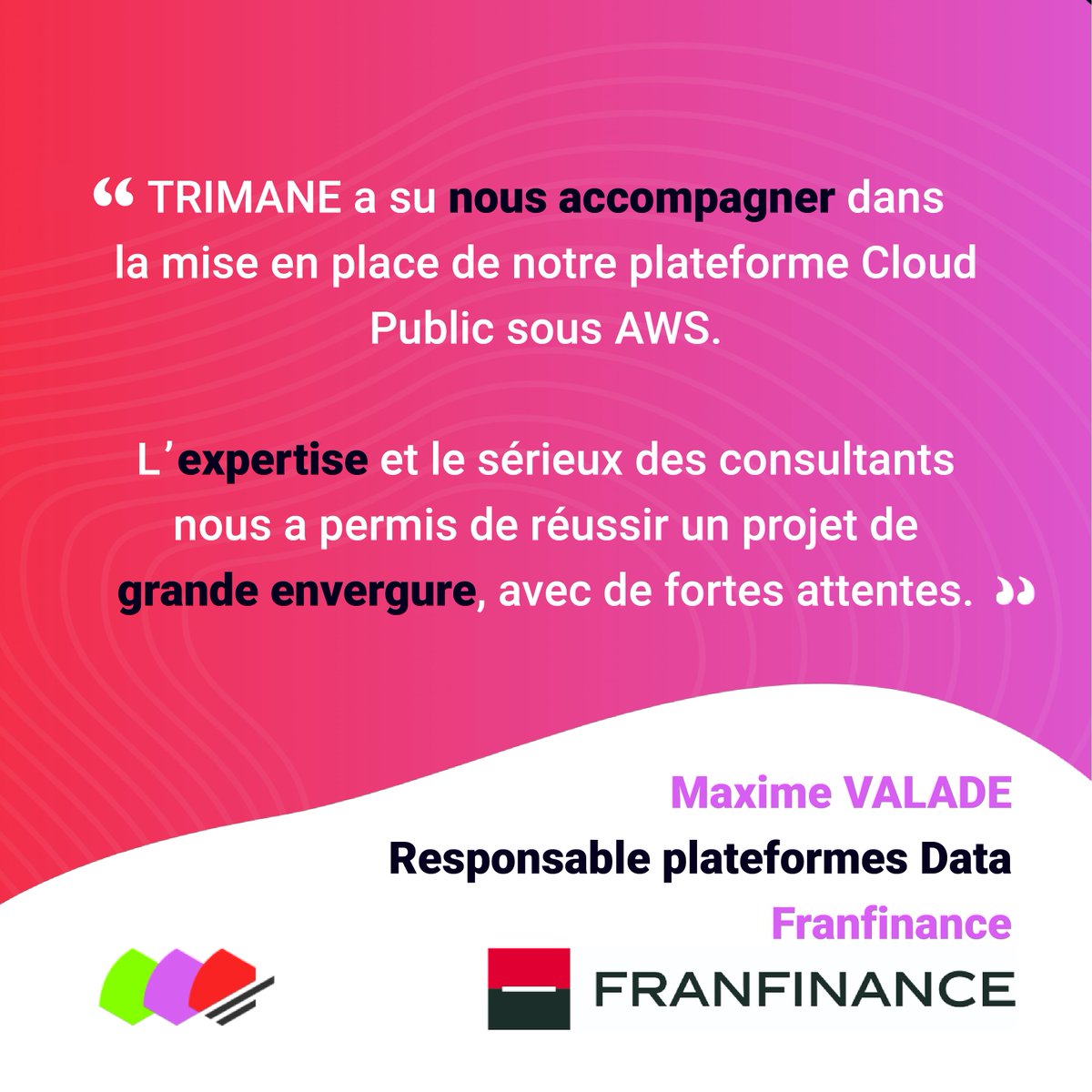 [AVIS CLIENT] ⭐
Quand <a href="/FRANFINANCE/">Franfinance</a>  fait appel à nous pour ses projets #data, voici le résultat !
Merci à nos clients pour ces retours, qui nous aident à renforcer notre expertise au quotidien 🚀
🔎 Découvrez ce cas client ici :
trimane.fr/cas-clients

#AWS #CLOUD #IT