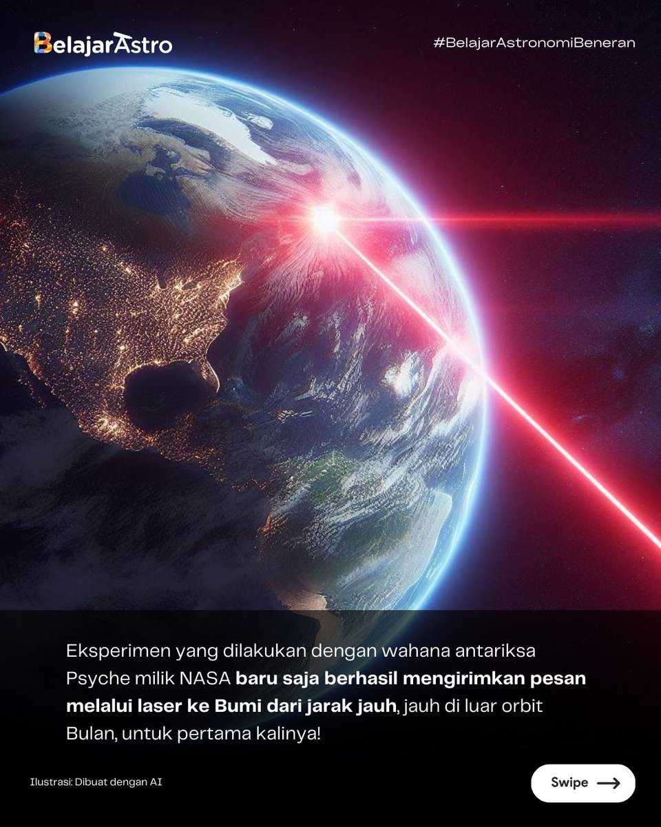 BelajarAstro_id's tweet photo. Ada yang hubungi Bumi dari luar angkasa? 📞

Baru-baru ini, Bumi menerima pesan yang dikirim lewat sinar laser dari jarak 16 juta tahun cahaya jauhnya. Pesan dari siapa ya?

[Utas 1/2] https://t.co/teyskpVyPW