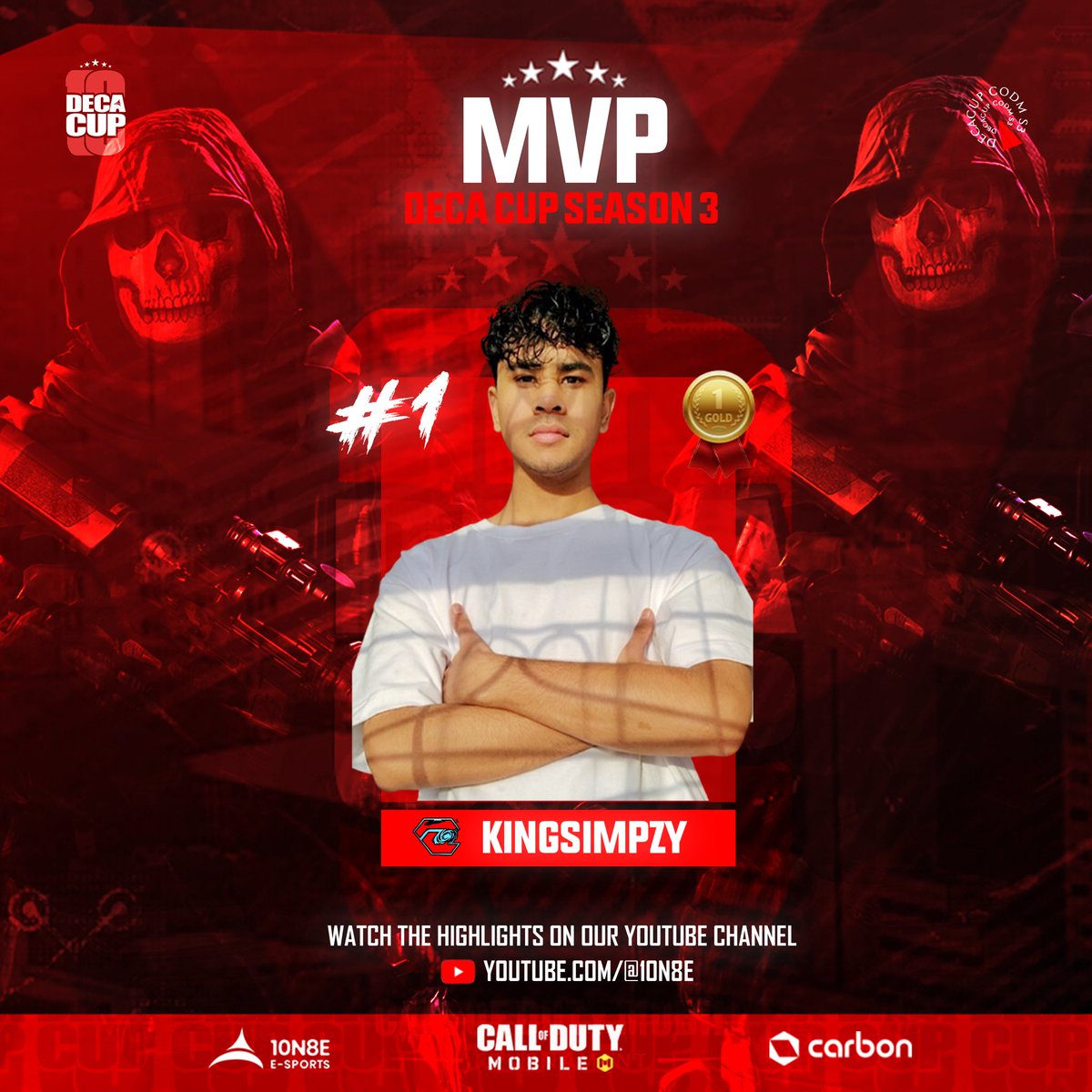 🏆Congratulations to Decacup S3 most valuable player with extraordinary talent, relentless drive and dedication.
@kingsimpzy of <a href="/cyclonegaming/">Cyclone Gaming</a>.gg Your qualities made you a champion. Heres to many more victories off and on the field 🎉🥇

#decacupseason3 #codm #mvp #besttalent
