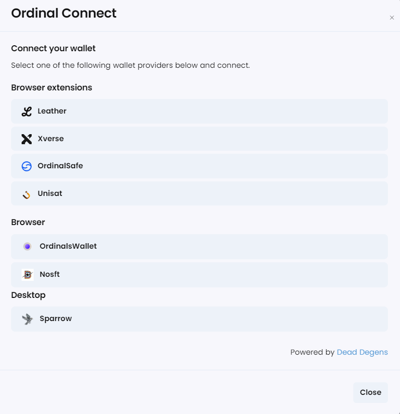 <a href="/mundus_app/">Mundus</a> I hereby present <a href="/OrdinalConnect/">Ordinal Connect</a>! Our custom ordinals authentication tool, carefully crafted by builders for builders, will soon be officially released. Stay tuned for more updates.

Let's keep building.