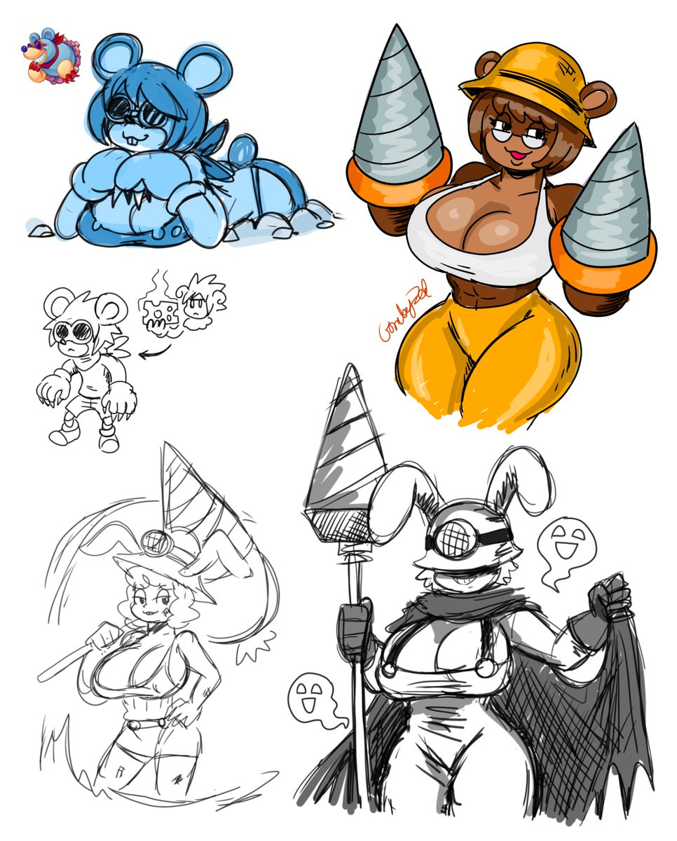 Drills and dirt Weirdly a fun theme to base a charcater around. I sketch these for a fried time to time for snacks