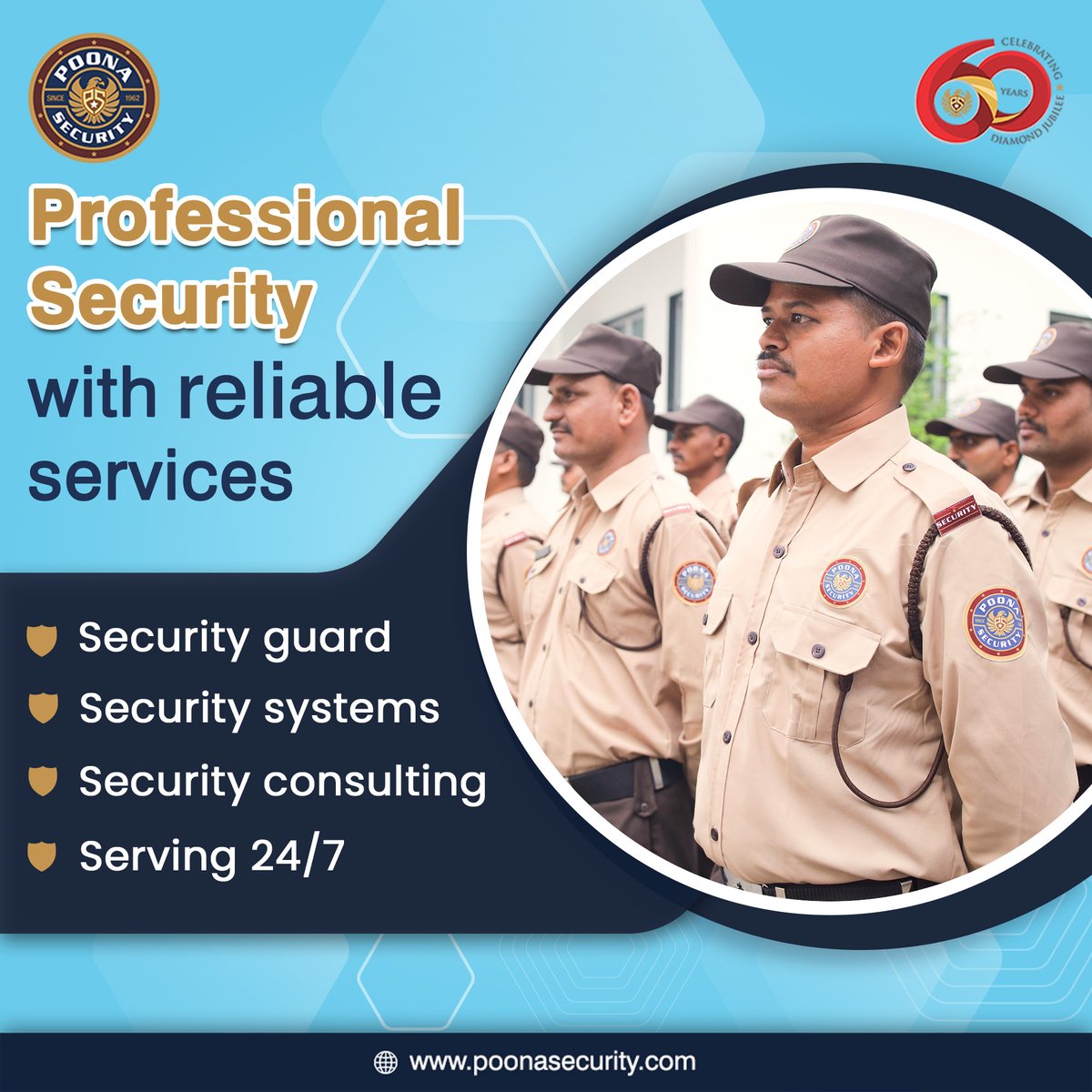 PoonaSecurity's tweet photo. Secure today, #safeguard tomorrow. Poona Security provides unmatched #security consulting and services.
#securityservices #securityservicesprovider #securityguard #securityguardservices #security #guards #Pune #India #solutions #corporate #organization https://t.co/wzrFW8RTWg