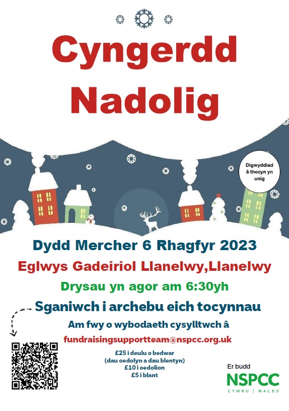 Cyngerdd NSPCC- Eglwys Gadeiriol Llanelwy- 6/12/23 am 7yh.
Dewch i gefnogi ysgolion lleol  at achos da.  <a href="/CyngorSDd/">CyngorSirDdinbych</a>