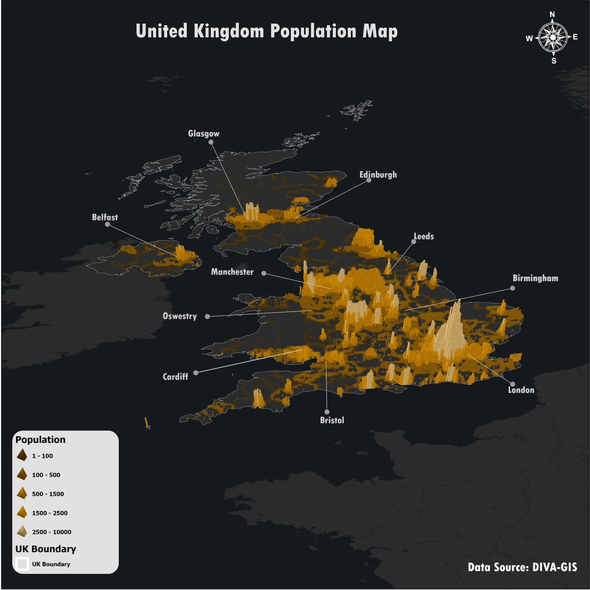 of people in each area, providing a clear visual of urban versus rural habitation. It's a practical and informative approach to understanding population distribution across regions. #30daymapchallenge #gismapping #networkdesign