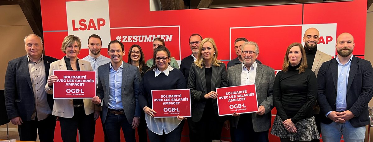 Les députés LSAP expriment également leur solidarité avec les salariés en grève chez Ampacet. 💪💪💪