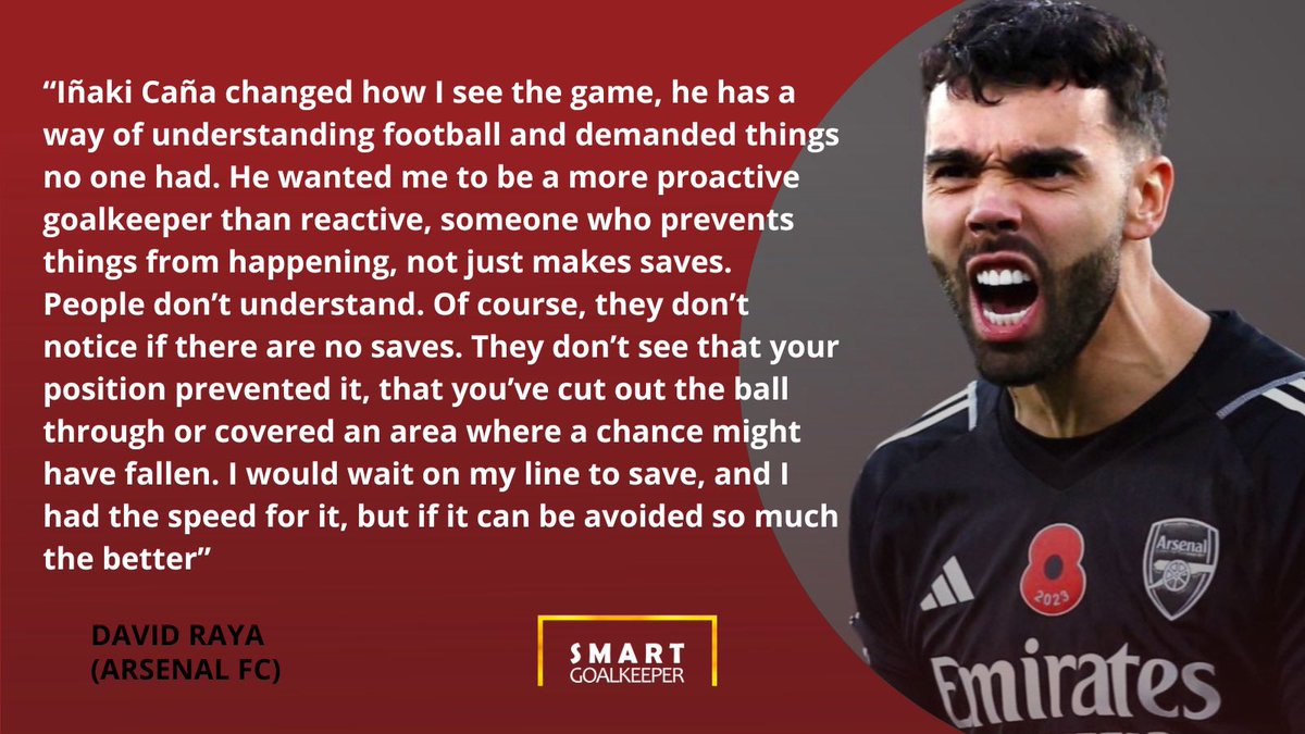 ✔️ Portero proactivo 🆚 Portero reactivo 
✔️ Impedir que pasen cosas
✔️ El rol fundamental del EdP
🧤 David Raya🇪🇸 (Arsenal FC🏴󠁧󠁢󠁥󠁮󠁧󠁿)
✍️ Vía: The Guardian