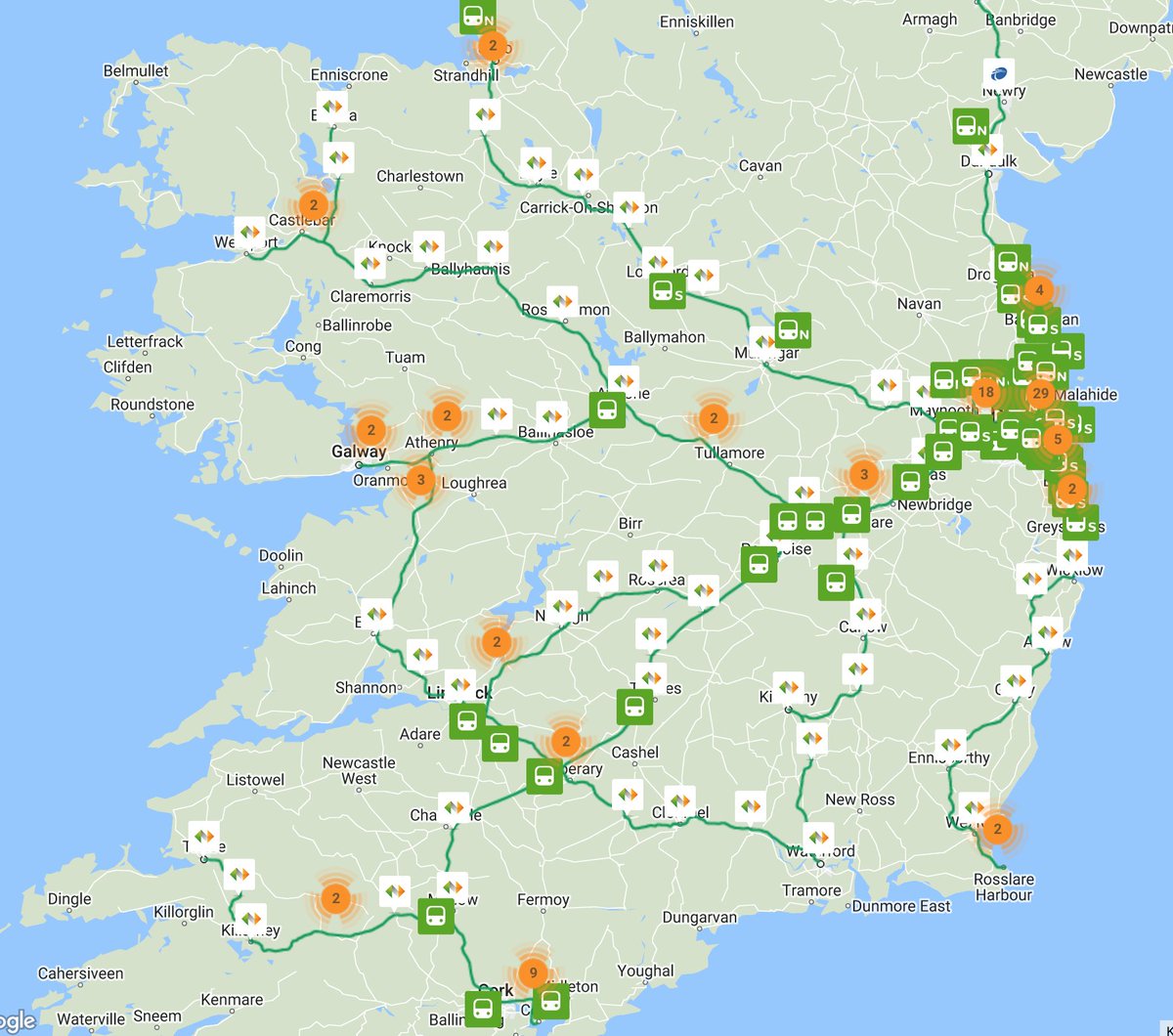 iamreddave's tweet photo. Live Map of Trains in Ireland. via https://t.co/IiJgKIwBnJ
#100daysofmaps #day77 https://t.co/luA1hOIHS2