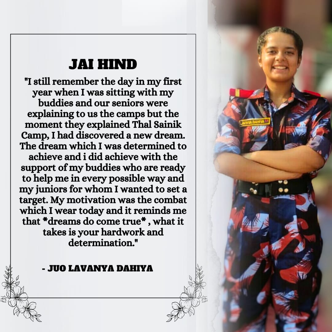 RAJDHANI_SWNCC's tweet image. &quot;Ambition is the path to success. Persistence is the vehicle you arrive in.&quot;
Jai hind 🇮🇳
RAJDHANI COLLEGE NCC(SW) is feeling immense proud to announce that our SUO SHALINI KUMARI and JUO LAVANYA DAHIYA has successfully completed ‘ALL INDIA THAL SAINIK CAMP 2023’
#aitsc #TSC #ncc