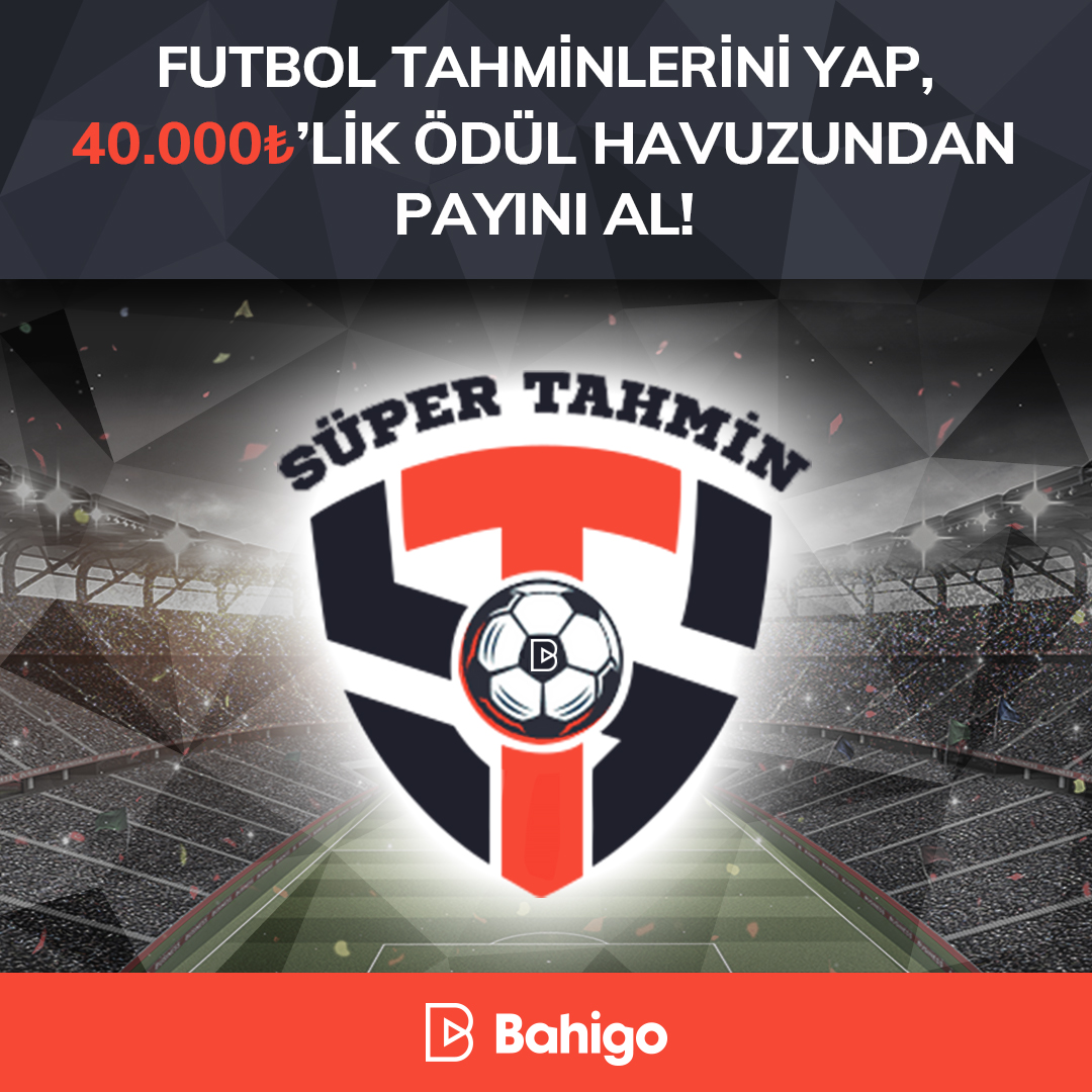 Futbol Tahmin oyunumuz, yeni sezonda artan ödüller ve ek yarışmalar ile sizleri bekliyor. Futbol tahminlerinizi yapıp, 40.000₺'lik ödül havuzundan payınızı almak için her hafta en az bir kez minimum 100₺'lik bahis yapmanız yeterli!

#Bahigo