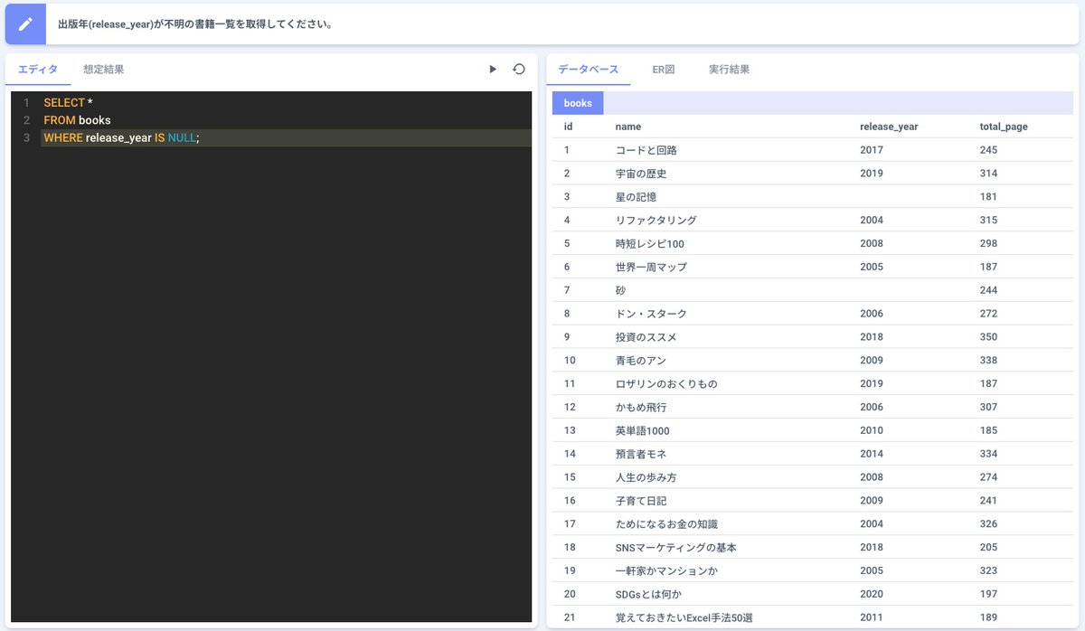 MacopeninSUTABA's tweet image. 無料でSQLを学べる「SQLラボ」がエグい。演習形式で基礎的から実務で使う内容までをハンズオン形式で学べる。SQLは「書いて覚えるべき」なので、かなり重宝できる。

こちら👇
 sqlab.net