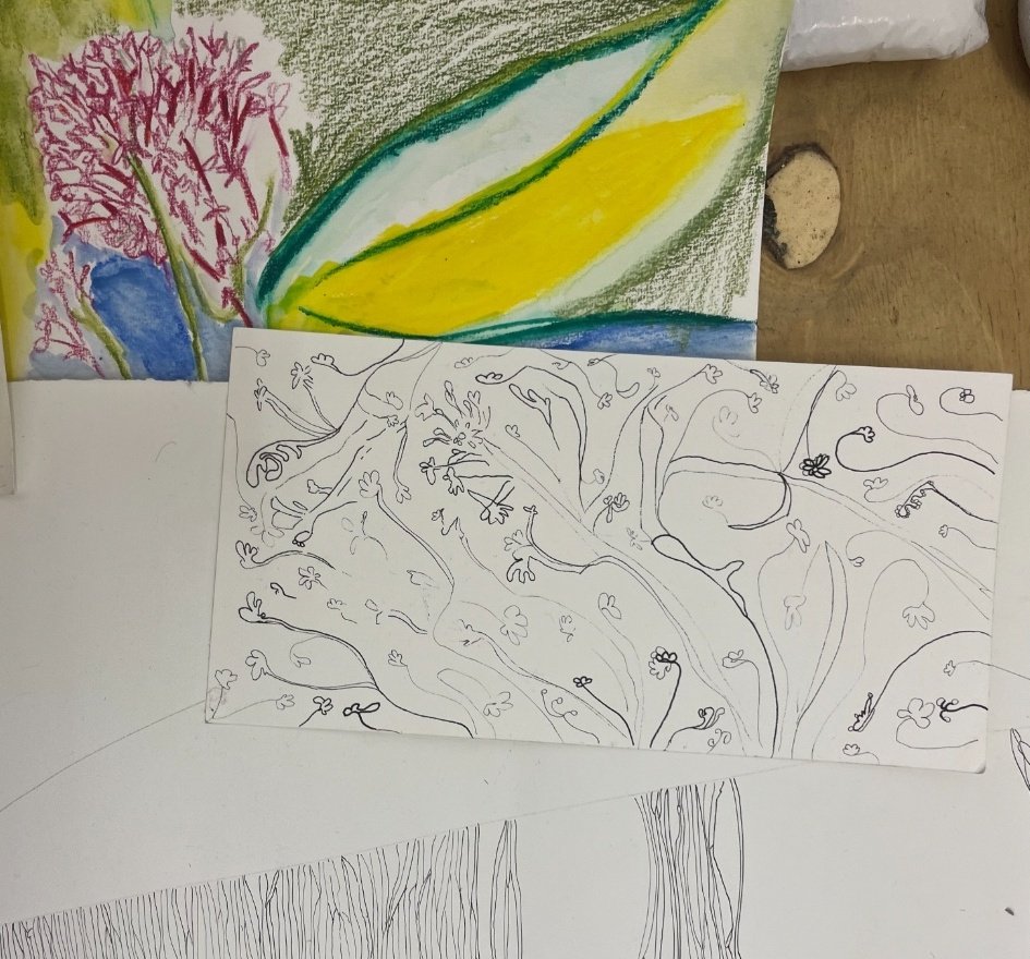 PSSAtweets's tweet photo. 💥 GREAT to see these preparatory sketches by OUR PSSA Sculpture Residency Commissioned artist Emily Moore who is making a sculptural Bed canopy responding to May Morris and the Arts & Crafts tradition in Chipping Campden and its surrounding landscape #emilymoore https://t.co/Nom0I26bE3