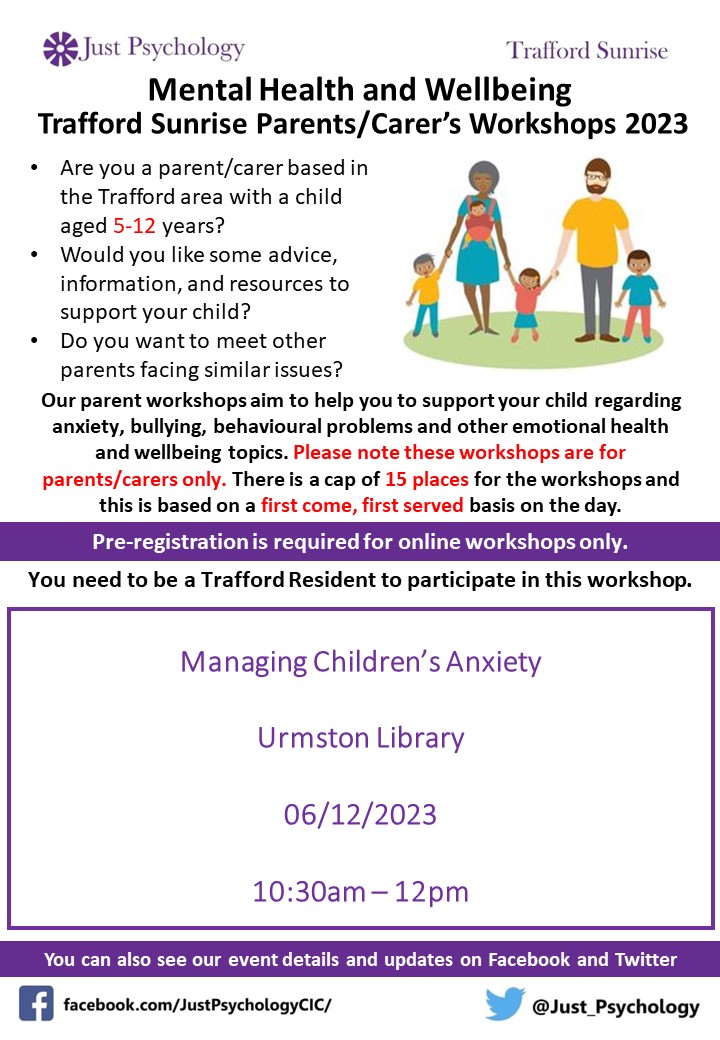This workshop aims to help you understand what anxiety looks like and how to manage it. We aim to share tips and strategies to help children struggling with anxiety.
