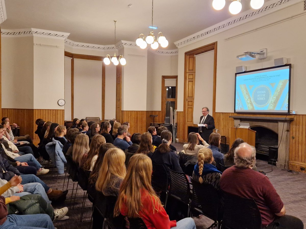 FettesClassics's tweet photo. We were delighted to welcome Professor Corey Brennan from @RutgersU to talk to the Classics Society last night about Cicero vs. Verres in 70 BC. It was great to have students and staff from local schools join us. https://t.co/dNAE7wRNNF