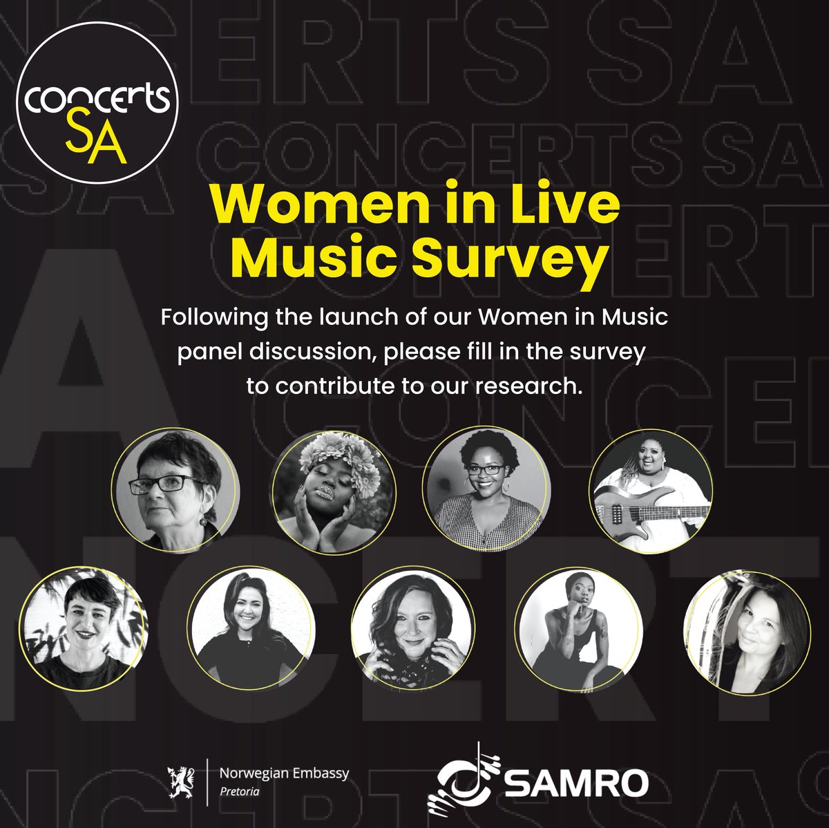 In collaboration with @SAMROMusic we are conducting research to assess women's representation, equity, and safety in the South African live-music sector. Deadline: 14 Dec 2023. Your voice matters! Complete the survey now: bit.ly/women-in-live-…