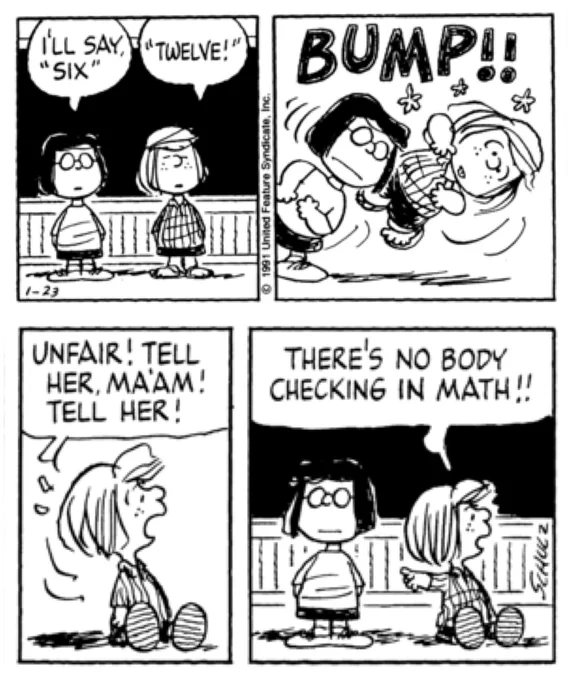 the new peanuts special "one of a kind marcie" was rly sweet but i like when marcie was just a little unhinged in the comics 