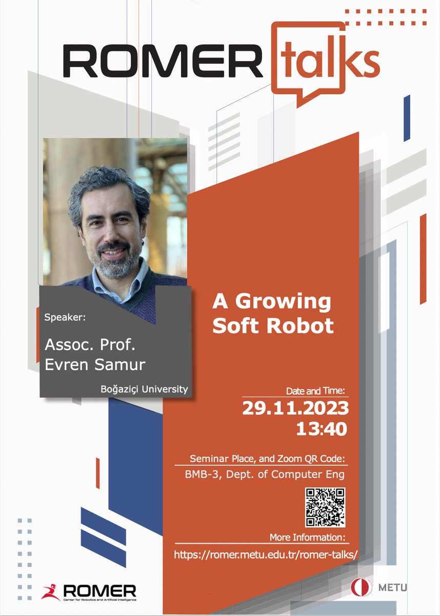 This week's second face-to-face seminar will be given by Evren Samur. It will be at METU Comp. Engineering, but we will also be broadcasting it on Zoom. More info and links are available at: romer.metu.edu.tr/seminar-by-evr…