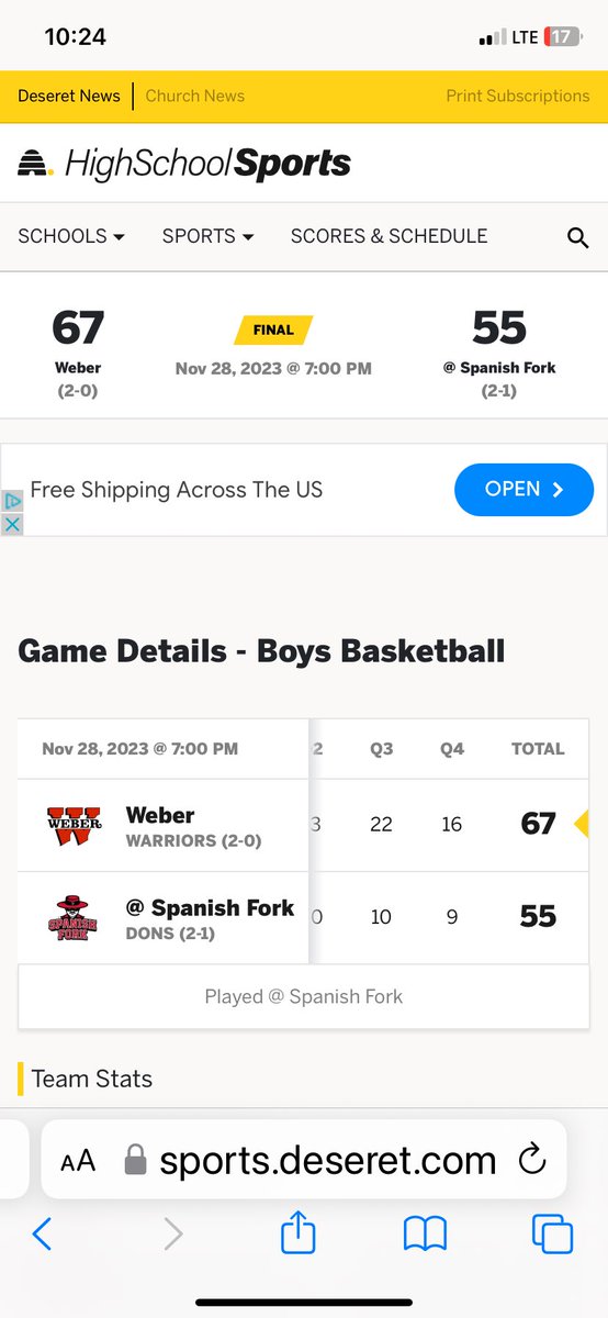 Hard fought TEAM win at Spanish Fork!