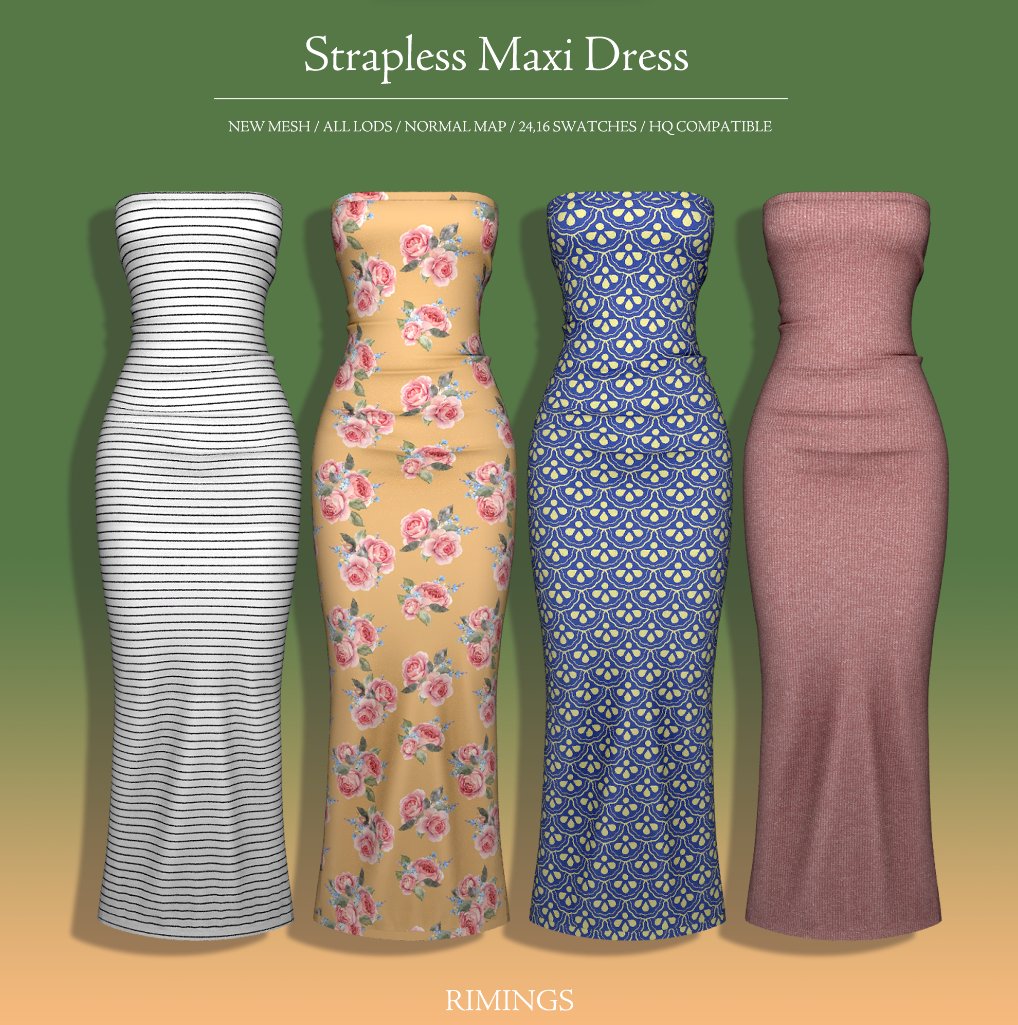 Daily FREE CC finds!   Strapless Maxi Dress by Rimings_sims4 Featured  Here & DL  https://t.co/ggdBREvyv2 #snootysims #thesims4 #sims4 #ts4 # sims4cc #ts4cc #sims4ccfinds #ts4ccfinds #sims4downloads