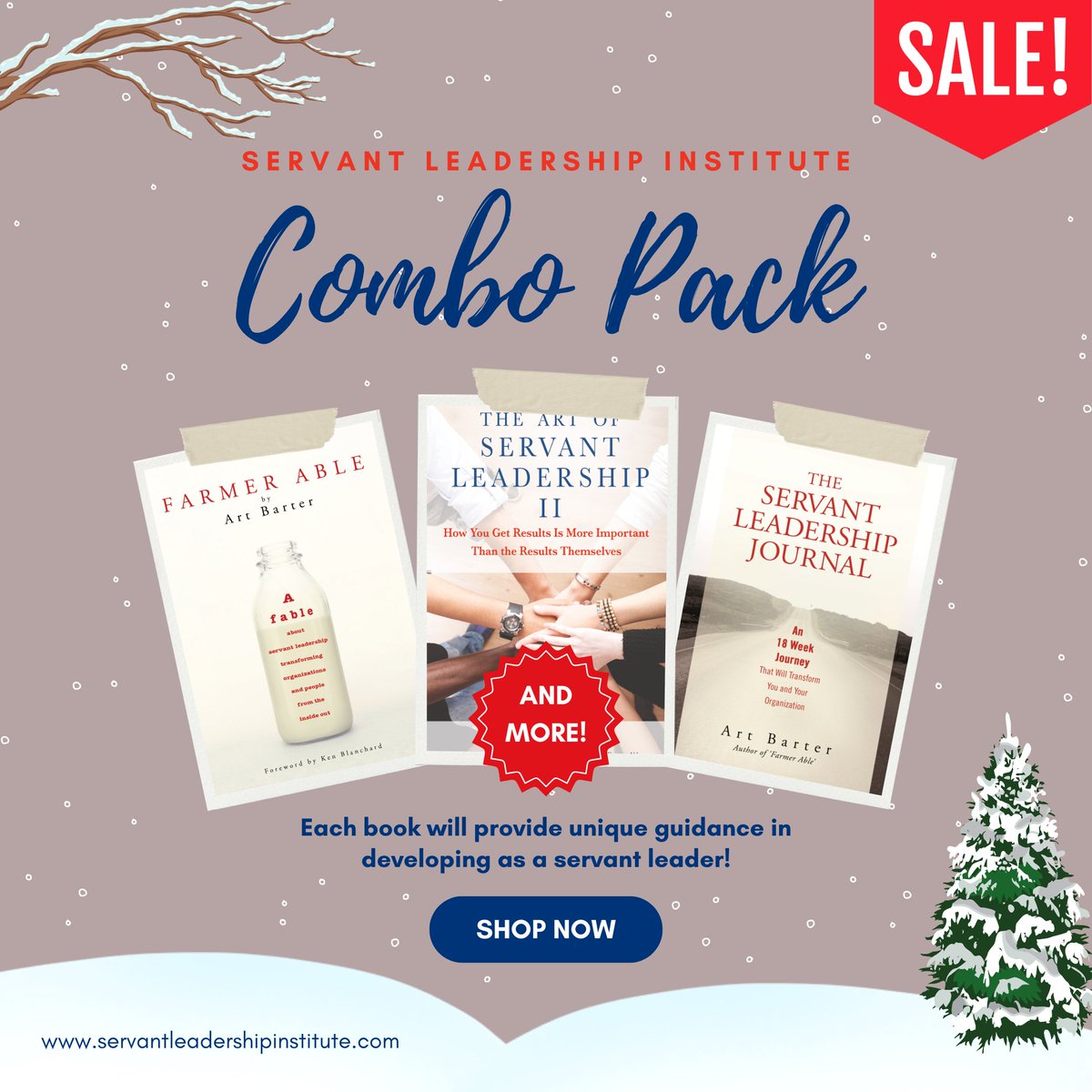 The perfect gift for the business professionals in your life! Visit our website during our 50% Winter Sale at servantleadershipinstitute.com now through December 31st! #books #servantleadership #leadership #service #wintersale #booksale #bookdeal #servefirst #SLI #leadershipinaction