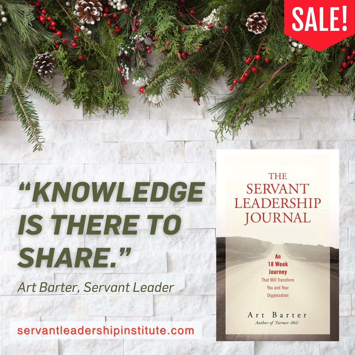 As we head into the new year, use this Servant Leadership Journal as a creative outlet for reflection. Visit our website during our 50% Winter Sale at servantleadershipinstitute.com now through December 31st! #books #servantleadership #leadership #service #wintersale #booksale