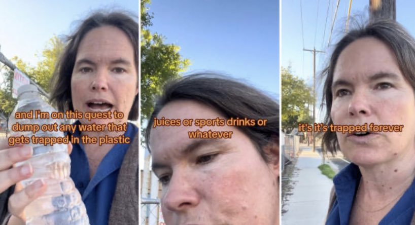 MattWalshBlog's tweet photo. In case you thought the world couldn’t get any dumber, you should know that there’s a viral video on TikTok where a woman claims that we are seriously depleting the global water supply by leaving water in our water bottles. That water is “lost forever,” she says. Many other TikTok users are now deeply concerned.