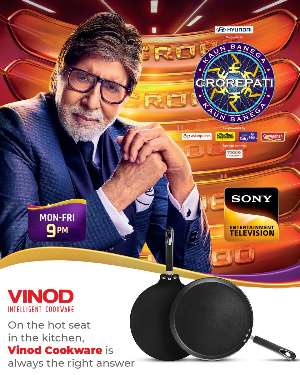 Vinod_Cookware's tweet image. Prepare some mouth-watering appetizers with the Vinod Hanos range for a sizzling night of entertainment.

#VCOnKBC #VinodIntelligentCookware #CookHealthyCookJaldi
#KaunBanegaCrorepati #sonyentertainmenttelevision #CookWithVinod #MakeMagicHappen #ScienceOfCooking #VinodCookware