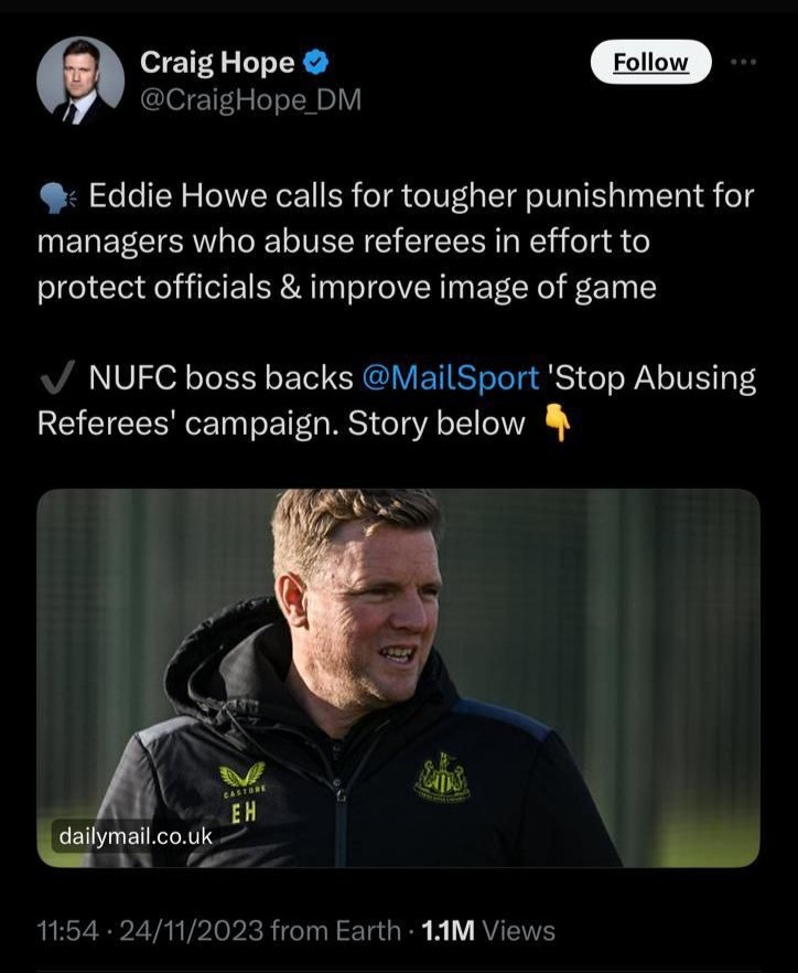 Andersj822010's tweet image. When it was us they said #RespectRefs Eddie Howe also said this below 😂😂